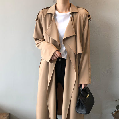 MRMT 2025 Brand New Women's Fashion Temperament Long Windbreaker Female Retro British Wind Loose Jacket Female Women Coats
