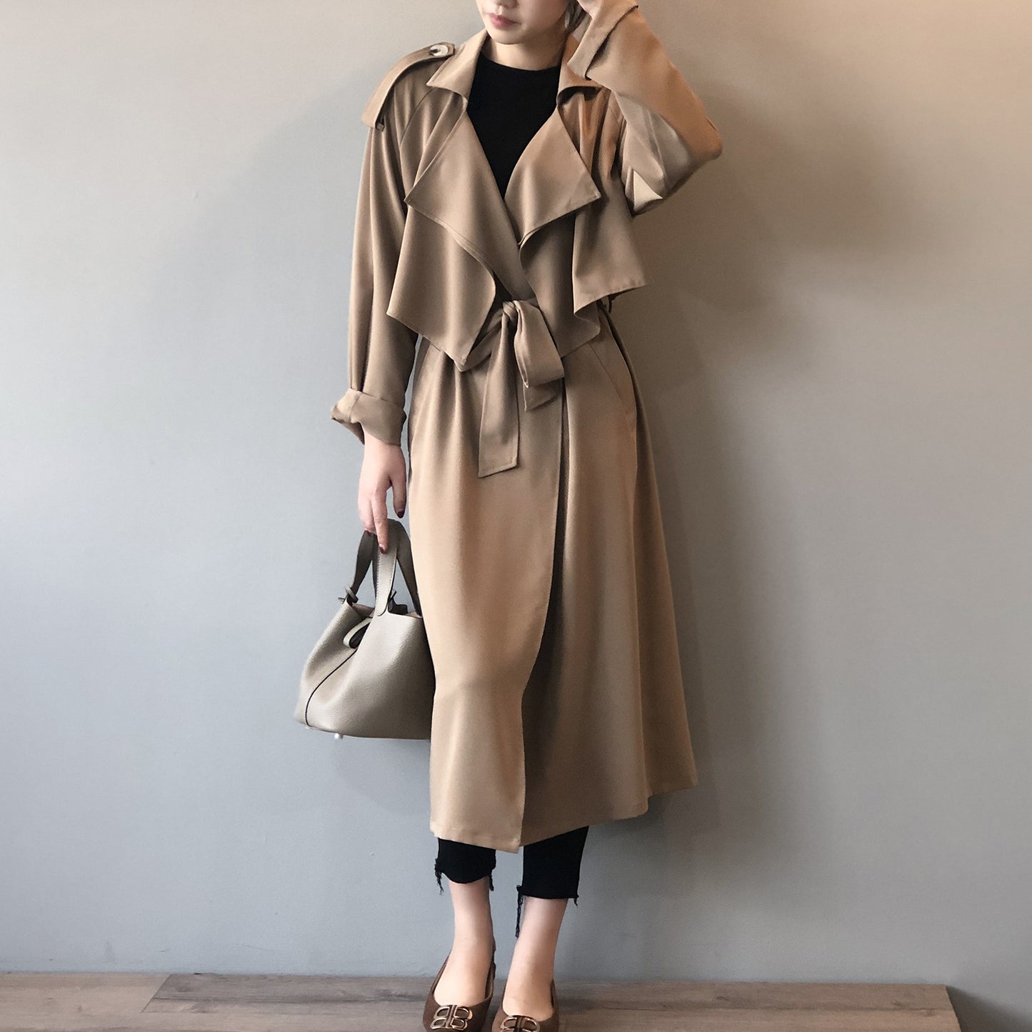 MRMT 2025 Brand New Women's Fashion Temperament Long Windbreaker Female Retro British Wind Loose Jacket Female Women Coats