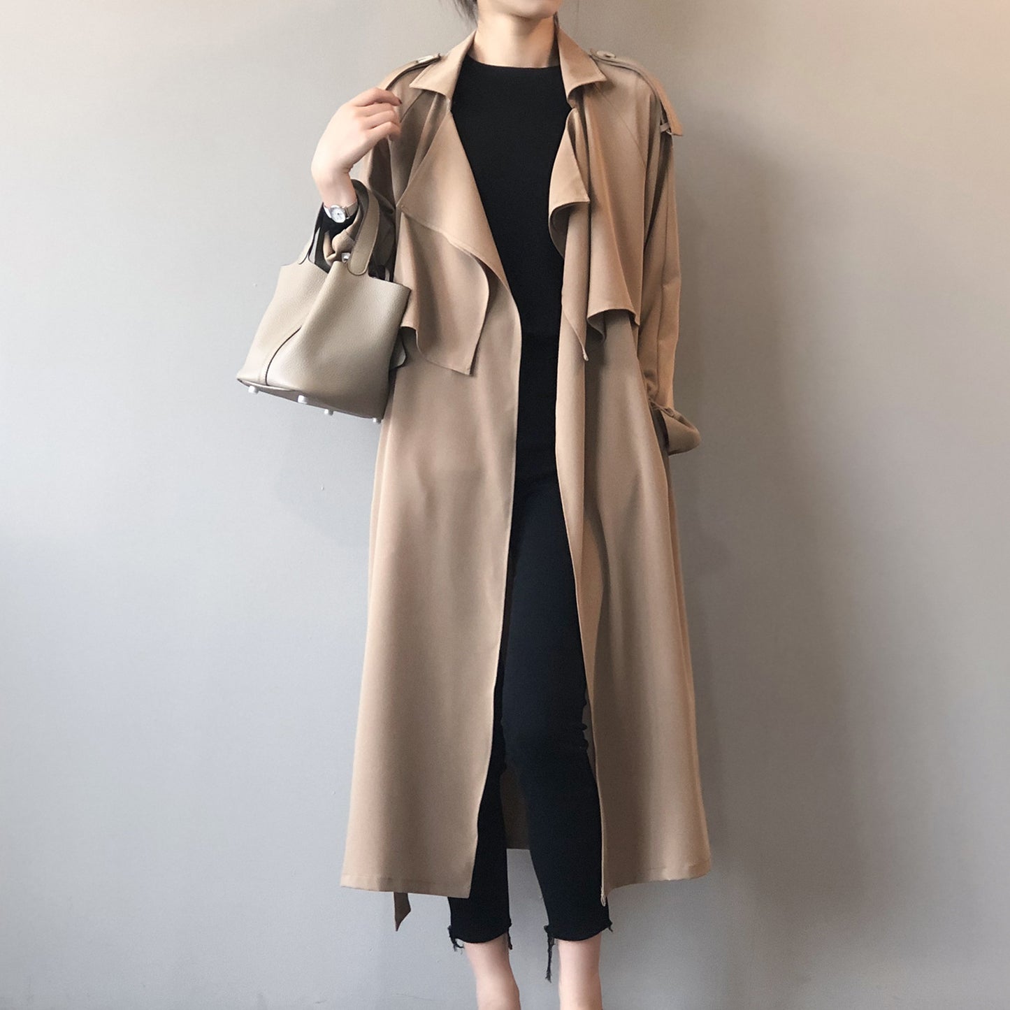 MRMT 2025 Brand New Women's Fashion Temperament Long Windbreaker Female Retro British Wind Loose Jacket Female Women Coats