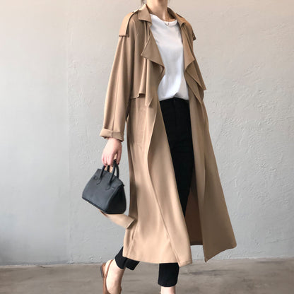 MRMT 2025 Brand New Women's Fashion Temperament Long Windbreaker Female Retro British Wind Loose Jacket Female Women Coats