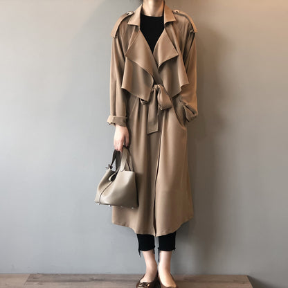 MRMT 2025 Brand New Women's Fashion Temperament Long Windbreaker Female Retro British Wind Loose Jacket Female Women Coats