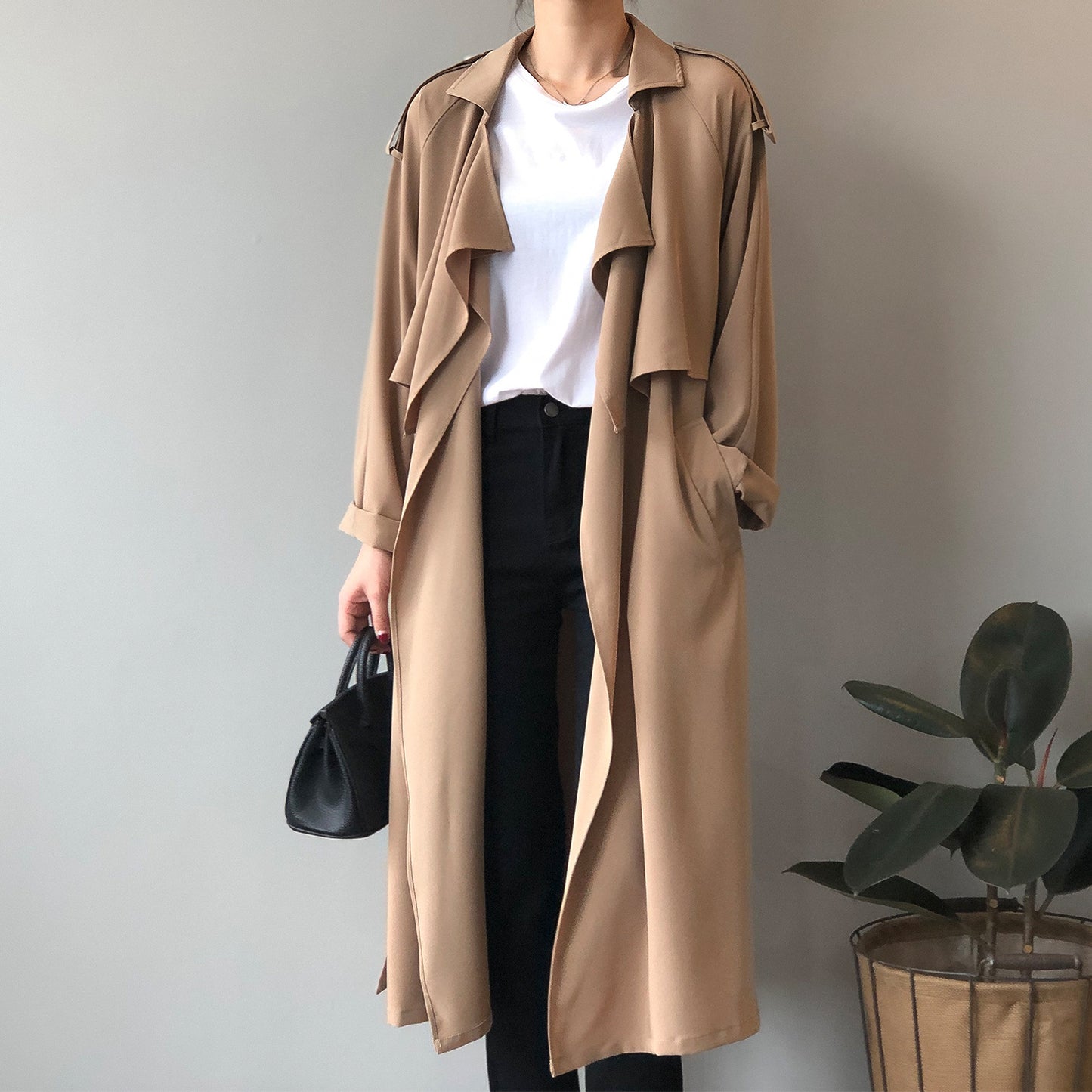 MRMT 2025 Brand New Women's Fashion Temperament Long Windbreaker Female Retro British Wind Loose Jacket Female Women Coats