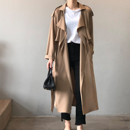 MRMT 2025 Brand New Women's Fashion Temperament Long Windbreaker Female Retro British Wind Loose Jacket Female Women Coats