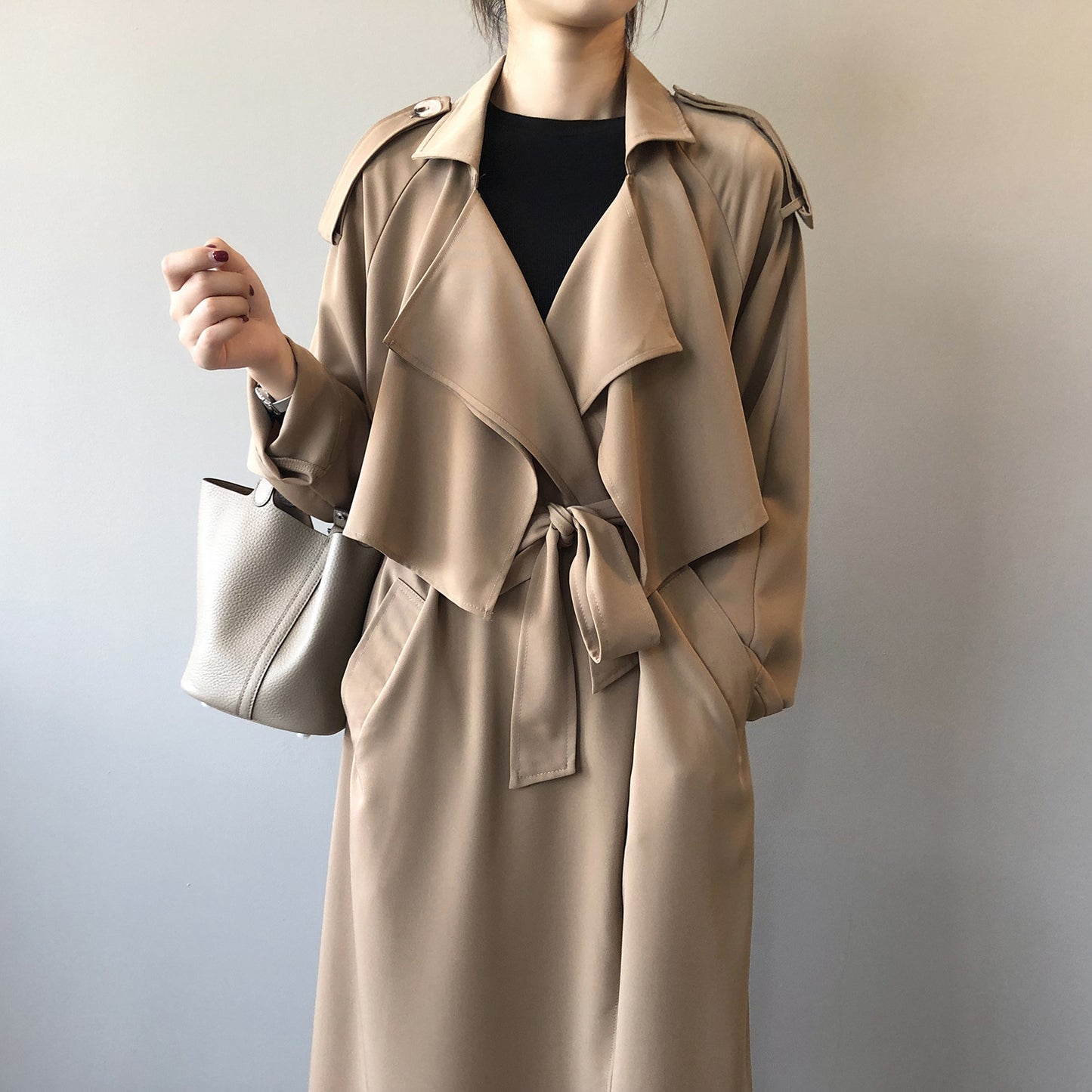 MRMT 2025 Brand New Women's Fashion Temperament Long Windbreaker Female Retro British Wind Loose Jacket Female Women Coats