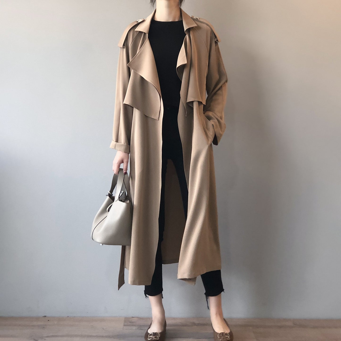 MRMT 2025 Brand New Women's Fashion Temperament Long Windbreaker Female Retro British Wind Loose Jacket Female Women Coats