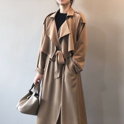 MRMT 2025 Brand New Women's Fashion Temperament Long Windbreaker Female Retro British Wind Loose Jacket Female Women Coats