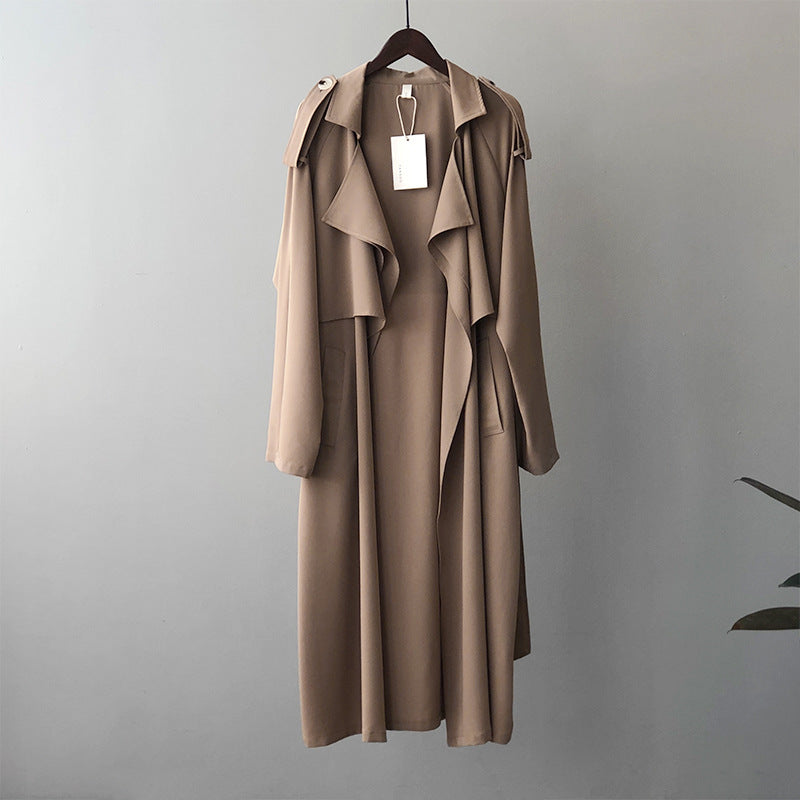 MRMT 2025 Brand New Women's Fashion Temperament Long Windbreaker Female Retro British Wind Loose Jacket Female Women Coats