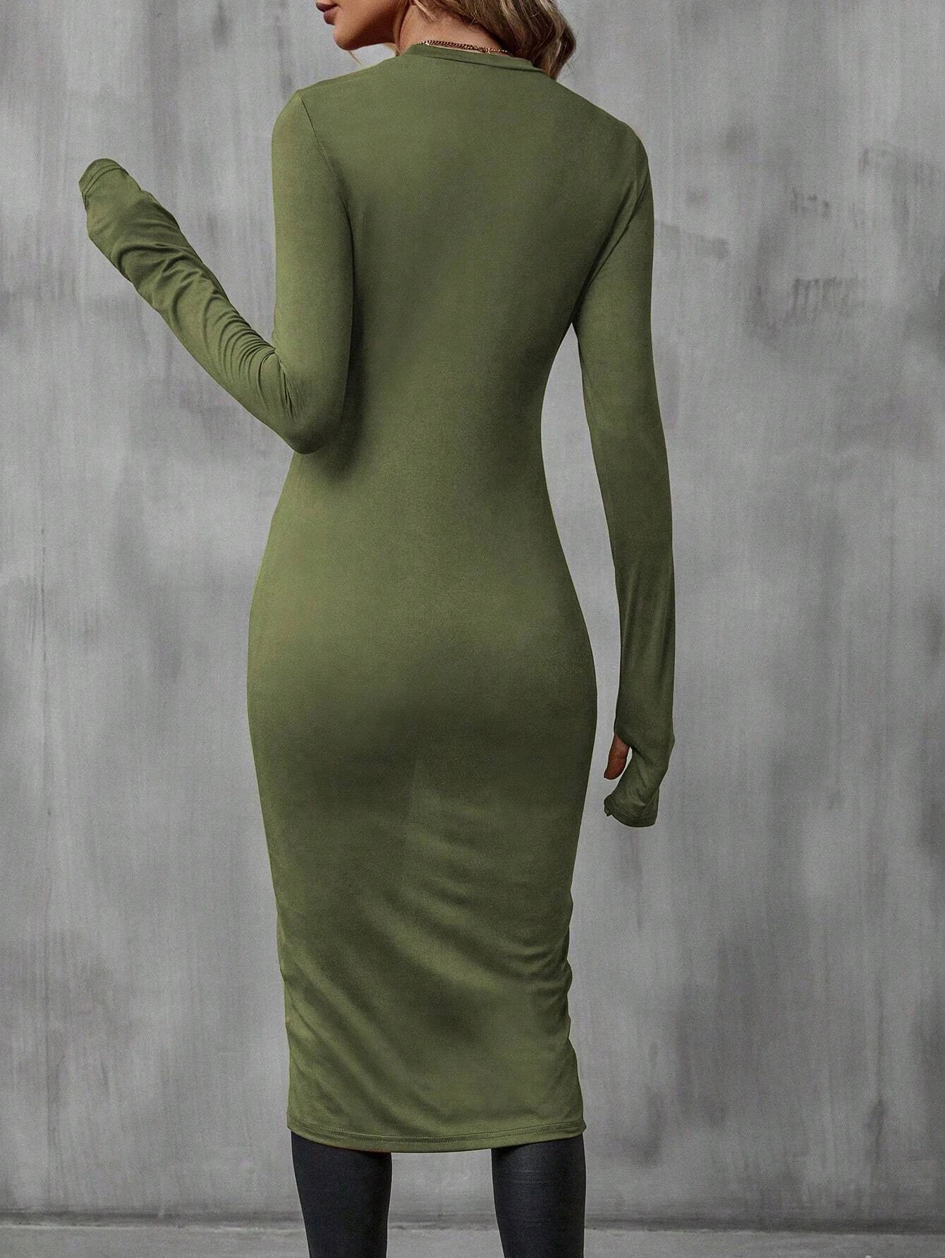 Mia Muse Women's T-Shirts Autumn French Decent Plain Long Sleeve Crew Neck Wrap Long High Street T-Shirts