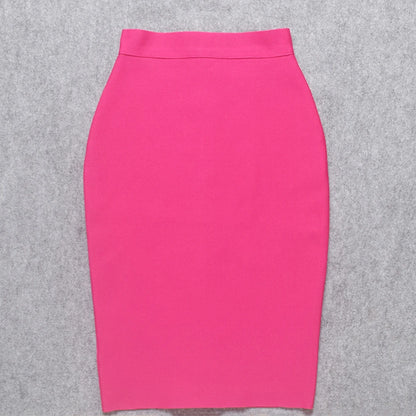 BEAUKEY Sexy Yellow Bandage Skirts 2023 Women Summer High Waist Quality Pink Black White Party Skirts XL Tight Office Lady Skirt