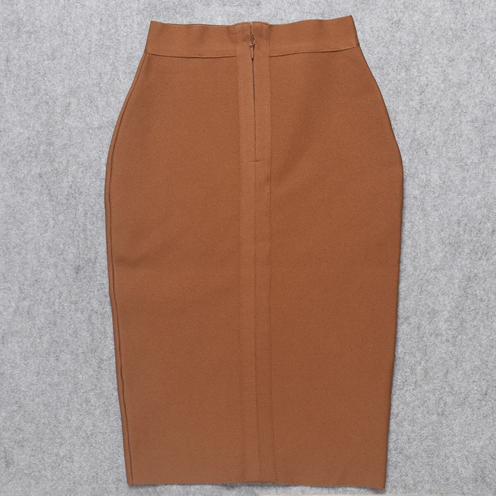 BEAUKEY Sexy Yellow Bandage Skirts 2023 Women Summer High Waist Quality Pink Black White Party Skirts XL Tight Office Lady Skirt
