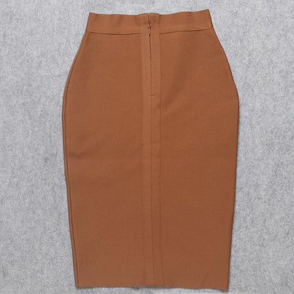 BEAUKEY Sexy Yellow Bandage Skirts 2023 Women Summer High Waist Quality Pink Black White Party Skirts XL Tight Office Lady Skirt