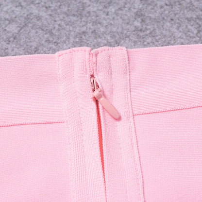 BEAUKEY Sexy Yellow Bandage Skirts 2023 Women Summer High Waist Quality Pink Black White Party Skirts XL Tight Office Lady Skirt
