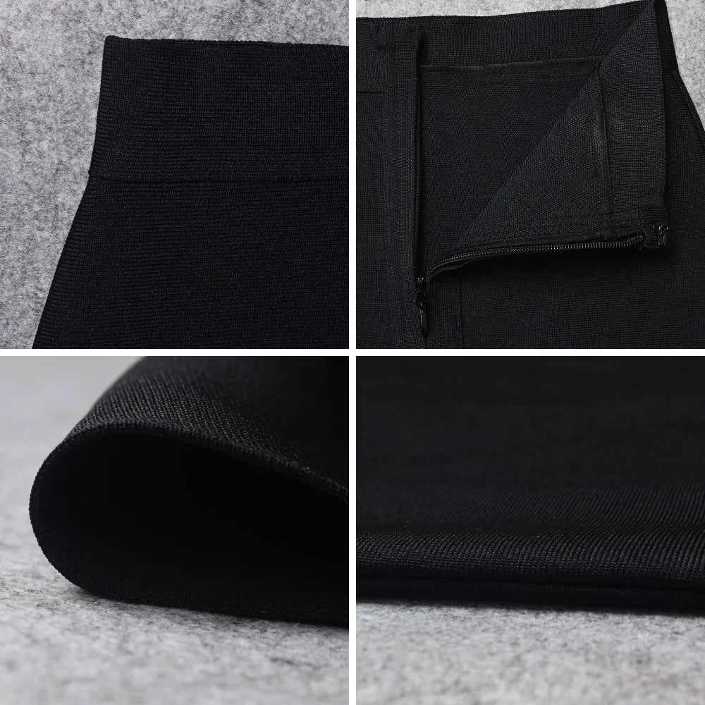 BEAUKEY Sexy Yellow Bandage Skirts 2023 Women Summer High Waist Quality Pink Black White Party Skirts XL Tight Office Lady Skirt