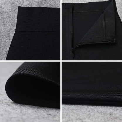BEAUKEY Sexy Yellow Bandage Skirts 2023 Women Summer High Waist Quality Pink Black White Party Skirts XL Tight Office Lady Skirt