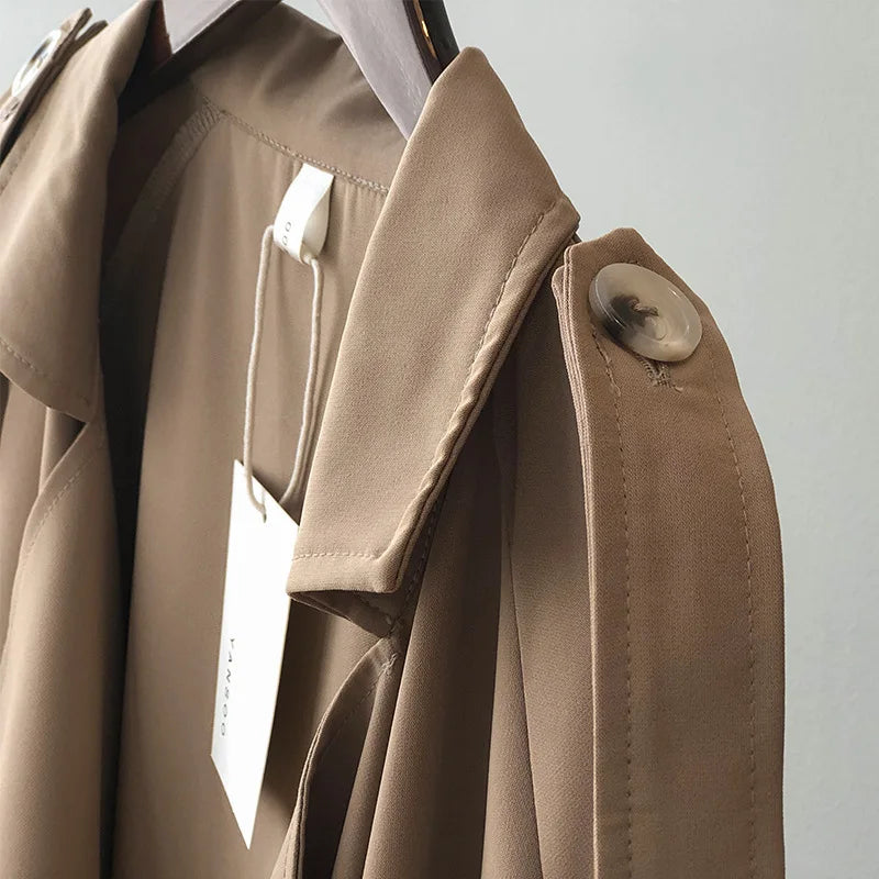MRMT 2025 Brand New Women's Fashion Temperament Long Windbreaker Female Retro British Wind Loose Jacket Female Women Coats