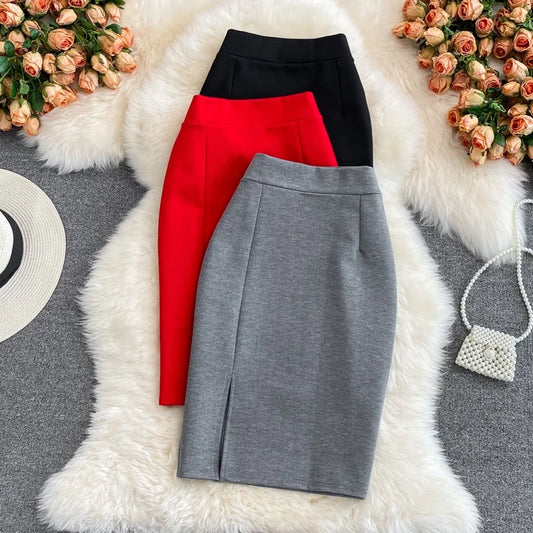 Women's Clothes Split Package Hip Tight OL Office High Waist Skirt Wholesale