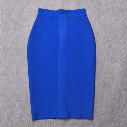 BEAUKEY Sexy Yellow Bandage Skirts 2023 Women Summer High Waist Quality Pink Black White Party Skirts XL Tight Office Lady Skirt