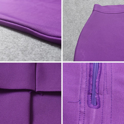 BEAUKEY Sexy Yellow Bandage Skirts 2023 Women Summer High Waist Quality Pink Black White Party Skirts XL Tight Office Lady Skirt