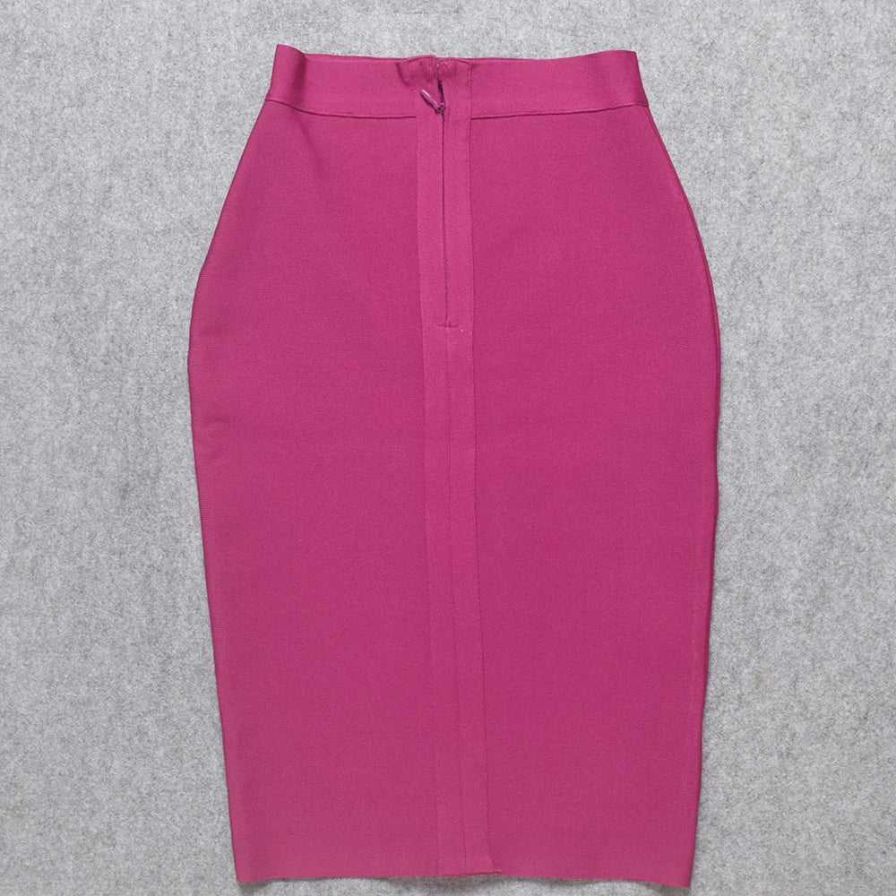 BEAUKEY Sexy Yellow Bandage Skirts 2023 Women Summer High Waist Quality Pink Black White Party Skirts XL Tight Office Lady Skirt