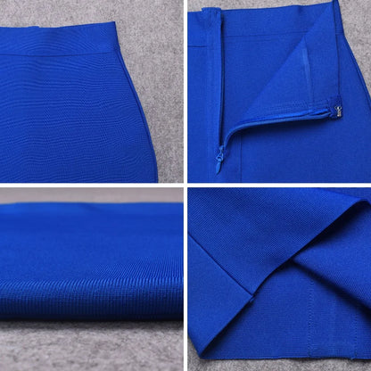 BEAUKEY Sexy Yellow Bandage Skirts 2023 Women Summer High Waist Quality Pink Black White Party Skirts XL Tight Office Lady Skirt