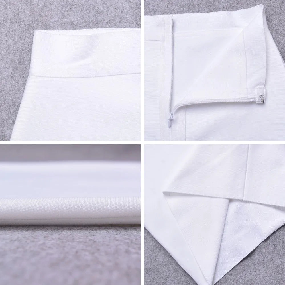 BEAUKEY Sexy Yellow Bandage Skirts 2023 Women Summer High Waist Quality Pink Black White Party Skirts XL Tight Office Lady Skirt