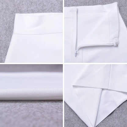 BEAUKEY Sexy Yellow Bandage Skirts 2023 Women Summer High Waist Quality Pink Black White Party Skirts XL Tight Office Lady Skirt