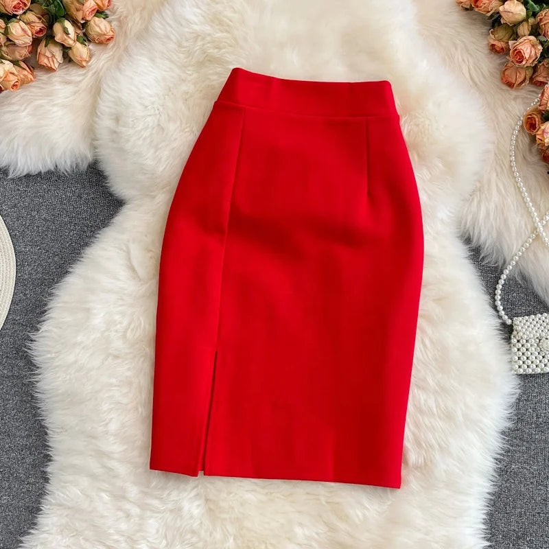 Women's Clothes Split Package Hip Tight OL Office High Waist Skirt Wholesale