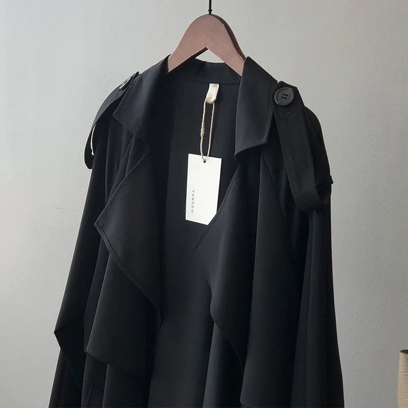MRMT 2025 Brand New Women's Fashion Temperament Long Windbreaker Female Retro British Wind Loose Jacket Female Women Coats