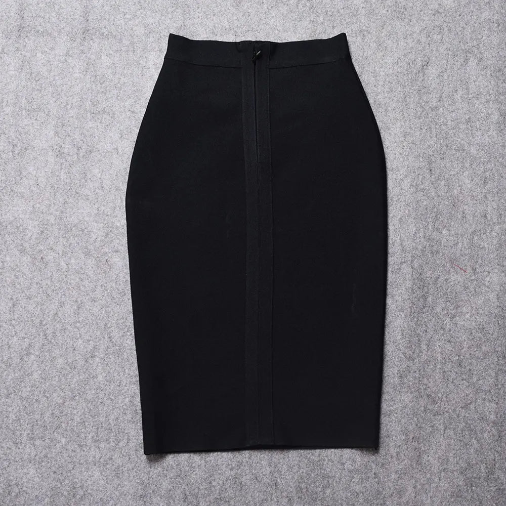 BEAUKEY Sexy Yellow Bandage Skirts 2023 Women Summer High Waist Quality Pink Black White Party Skirts XL Tight Office Lady Skirt