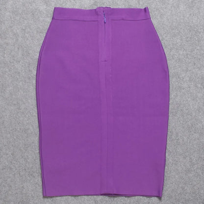 BEAUKEY Sexy Yellow Bandage Skirts 2023 Women Summer High Waist Quality Pink Black White Party Skirts XL Tight Office Lady Skirt