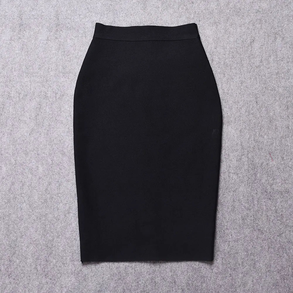 BEAUKEY Sexy Yellow Bandage Skirts 2023 Women Summer High Waist Quality Pink Black White Party Skirts XL Tight Office Lady Skirt