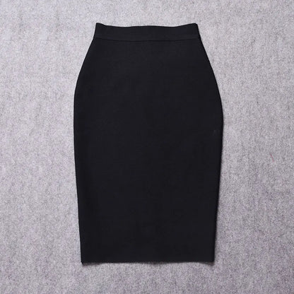 BEAUKEY Sexy Yellow Bandage Skirts 2023 Women Summer High Waist Quality Pink Black White Party Skirts XL Tight Office Lady Skirt