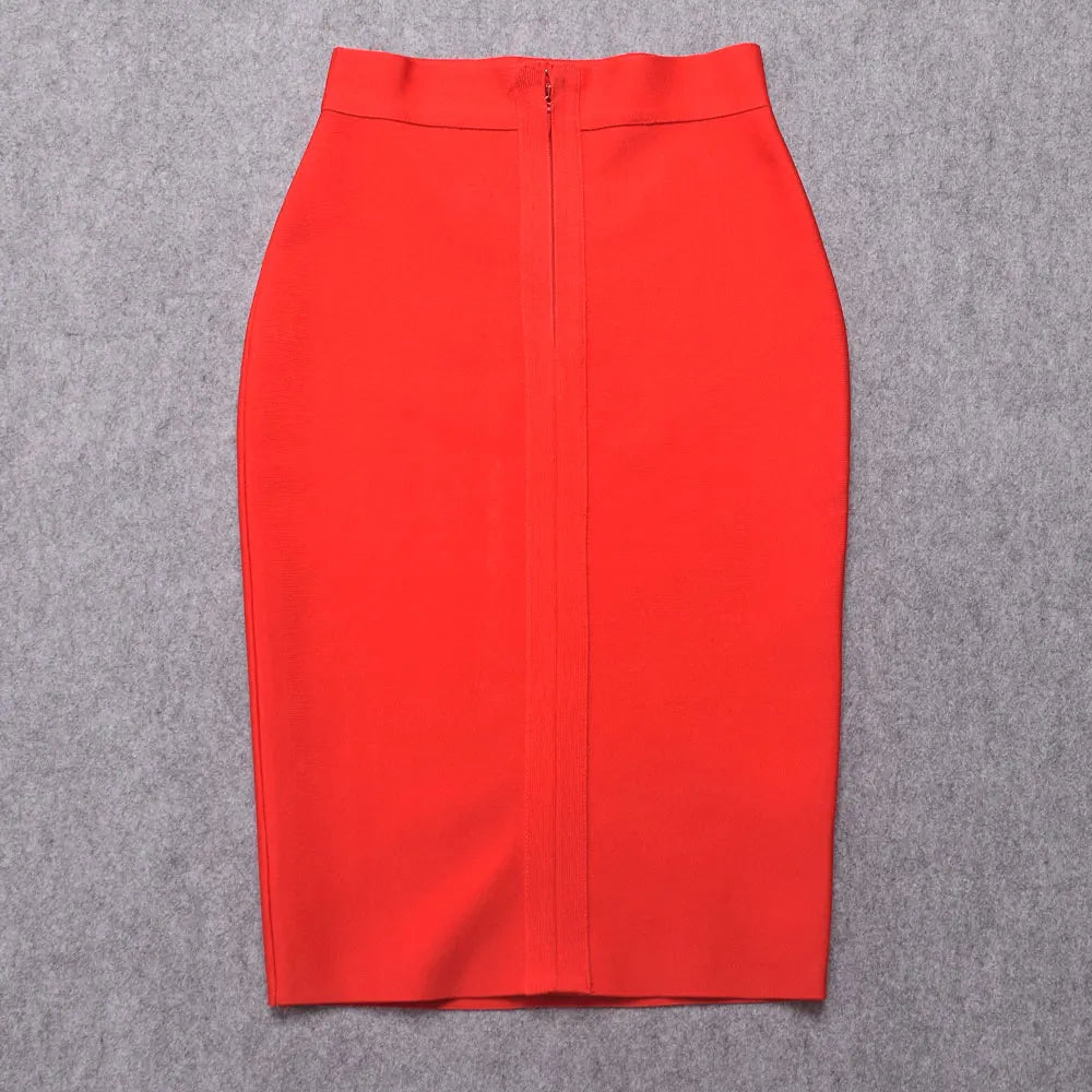 BEAUKEY Sexy Yellow Bandage Skirts 2023 Women Summer High Waist Quality Pink Black White Party Skirts XL Tight Office Lady Skirt