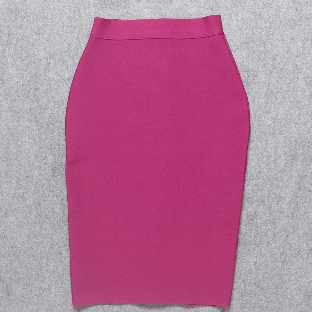 BEAUKEY Sexy Yellow Bandage Skirts 2023 Women Summer High Waist Quality Pink Black White Party Skirts XL Tight Office Lady Skirt