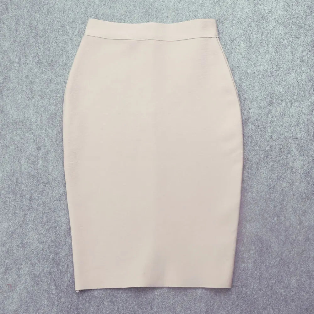 BEAUKEY Sexy Yellow Bandage Skirts 2023 Women Summer High Waist Quality Pink Black White Party Skirts XL Tight Office Lady Skirt