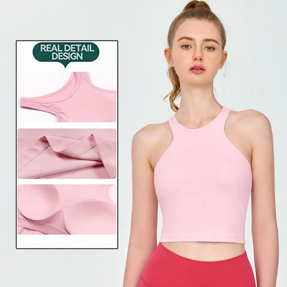 Breathable Quick Drying Sports Vest Round Neck Cross Back Shockproof Skin-friendly fabric Yoga Bra