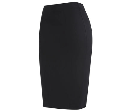 Women's Professional High Waist Long Pencil Skirt, Slim Fit Black Hip-hugging Skirt for Office Commute