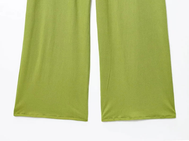 MUJER Women's Pants Sets Pleated Wide Leg Pants for Women Casual High Waist Pants Women Baggy Summer Pants Woman 2025 Trousers