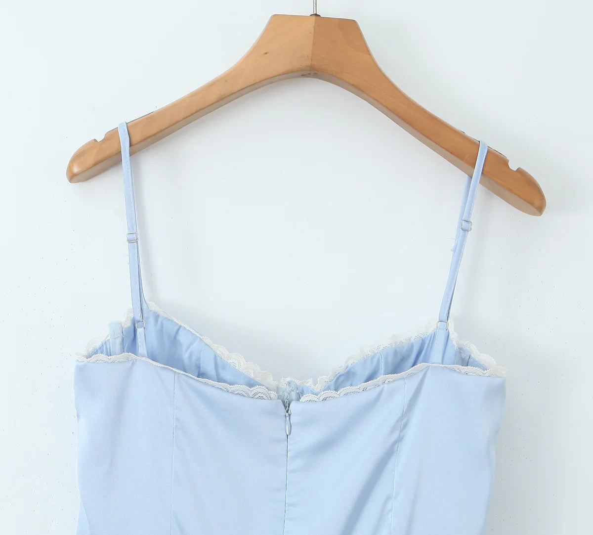 European and American style French niche slim fit suspender dress women's summer satin three-layer three-dimensional steel ring