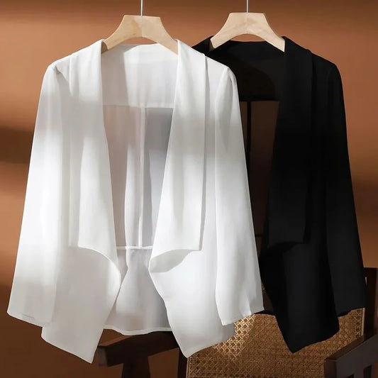 Fashion Chiffon Coat Shawl Female New 2025 Summer Clothes Sun Protection Clothing Women's Summer Thin Jacket Cardigan Tops