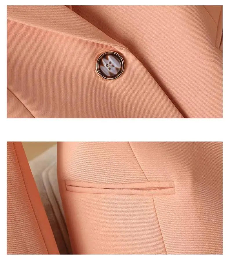 Elegant Solid Women's Blazer Long Sleeve Turn down Collar Slim Fit Office Jacket Single Button Spring Autumn Fashion