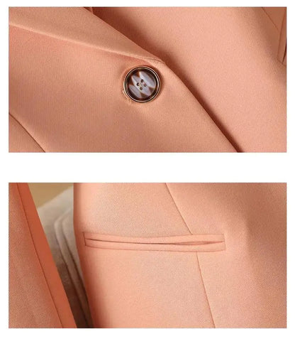 Elegant Solid Women's Blazer Long Sleeve Turn down Collar Slim Fit Office Jacket Single Button Spring Autumn Fashion