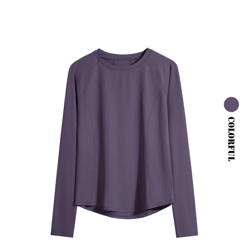 DRUR Fitness T-shirts Women Running Shirts Long Sleeve Quick Dry Breathable Sports Top Jogger Workout Pullover Top Sportswear