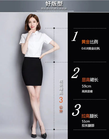 Office Lady Work Business Social Sexy Black Skirts Summer Women Elasticity Slim Wrap Hip All-match Female Short Skinny Skirt