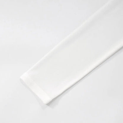 Female's Autumn T-Shirt Sheer Mesh Off-Shoulder Curved Hem Pullover Long Sleeve Women's Top Comfortable Clothing For Lady