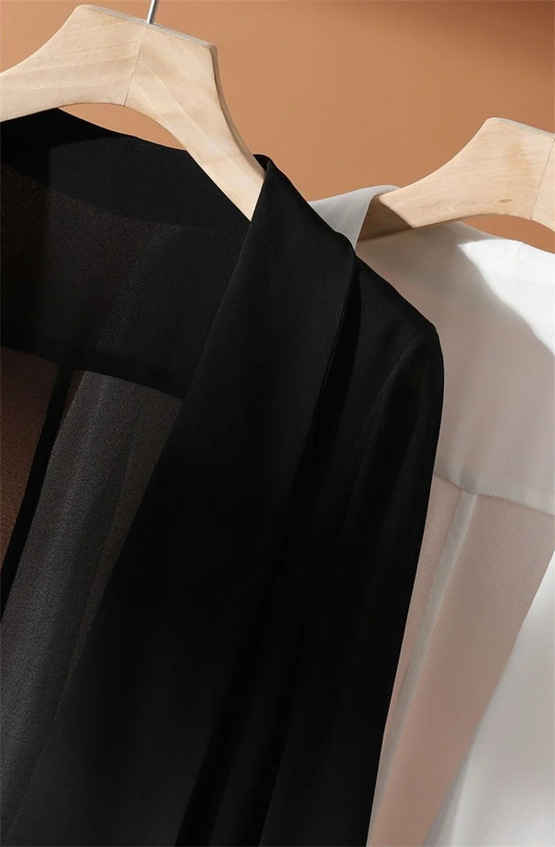 Fashion Chiffon Coat Shawl Female New 2025 Summer Clothes Sun Protection Clothing Women's Summer Thin Jacket Cardigan Tops