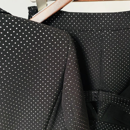 HIGH QUALITY New Fashion 2024 Designer Blazer Suit Set Women's Single Button Diamonds Beaded Camis Blazer Pants Suit 3pcs Set