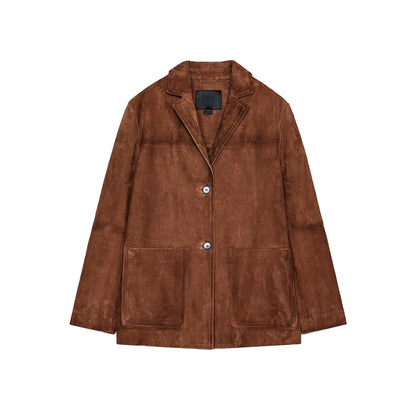 Women's Vintage Long Sve Velvet Texture Loose Suit Jaet Autumn New Arrival Faionable Busin Casual Sle 966050