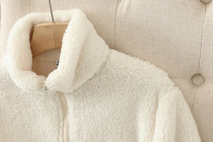 Women's Fleece Coat Winter Warm Thicken Jacket Two-Sided Wear Double-Sided Velvet Coral Fleece Coats Polar Fleece Jackets