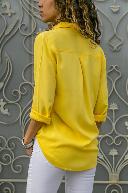 Women Shirt Spring Summer Casual Long Sleeve Button Solid Color Blouses And Tops 2023 Office Ladies Shirts White Top S-5XL